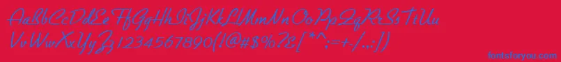 Gilliesgotdlig Font – Blue Fonts on Red Background
