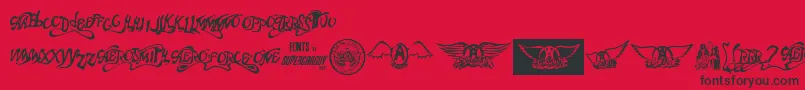 Aero Font One Font – Black Fonts on Red Background