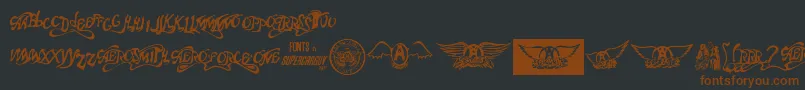 Aero Font One Font – Brown Fonts on Black Background