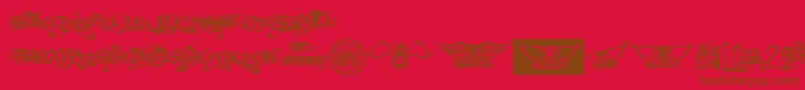 フォントAero Font One – 赤い背景に茶色の文字