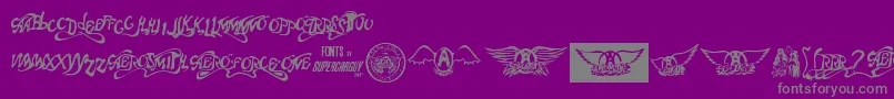 Aero Font One-Schriftart – Graue Schriften auf violettem Hintergrund
