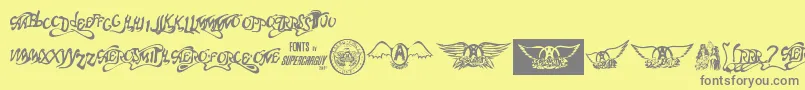 フォントAero Font One – 黄色の背景に灰色の文字