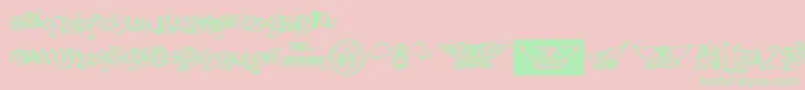 Aero Font One Font – Green Fonts on Pink Background