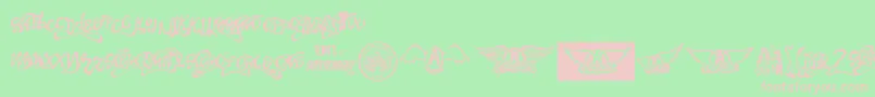 Aero Font One Font – Pink Fonts on Green Background