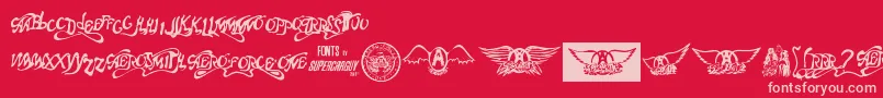 Aero Font One Font – Pink Fonts on Red Background