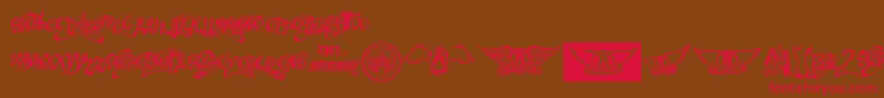 Aero Font One Font – Red Fonts on Brown Background