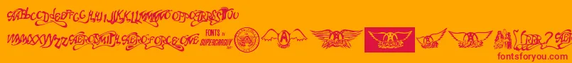 Aero Font One Font – Red Fonts on Orange Background