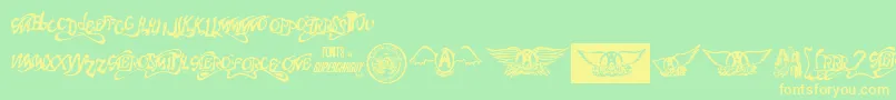 Weitere Informationen zur Aero Font One-Schriftart Aero Font One-Schriftart – Gelbe Schriften auf grünem Hintergrund