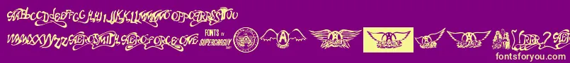Aero Font One-fontti – keltaiset fontit violetilla taustalla