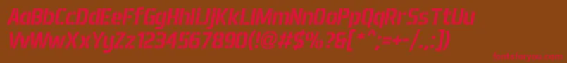 Aero Matics Stencil Bold Italic Font – Red Fonts on Brown Background
