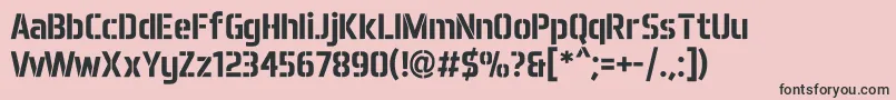 Aero Matics Stencil Boldフォントについての詳細 フォントAero Matics Stencil Bold – ピンクの背景に黒い文字