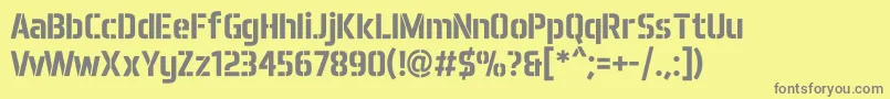 Aero Matics Stencil Bold Font – Gray Fonts on Yellow Background