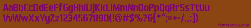 Aero Matics Stencil Bold Font – Purple Fonts on Brown Background