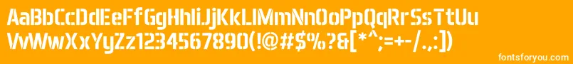 Aero Matics Stencil Bold Font – White Fonts on Orange Background
