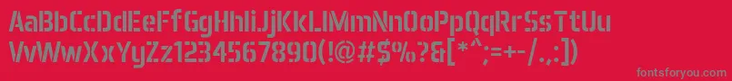 Aero Matics Stencil Regular Font – Gray Fonts on Red Background