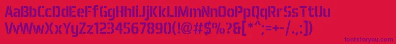Aero Matics Stencil Regular Font – Purple Fonts on Red Background