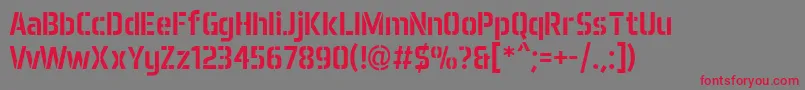 Aero Matics Stencil Regular Font – Red Fonts on Gray Background