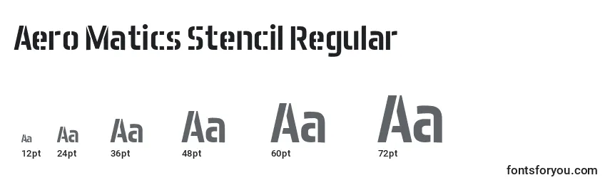 Размеры шрифта Aero Matics Stencil Regular