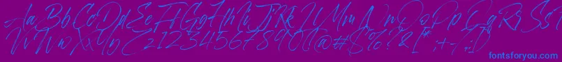 Więcej informacji o czcionce Aerobrush Czcionka Aerobrush – niebieskie czcionki na fioletowym tle