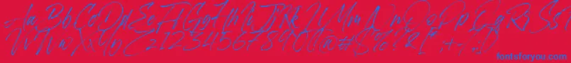Aerobrush Font – Blue Fonts on Red Background