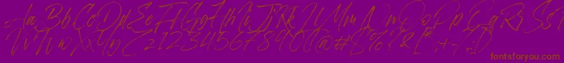 Aerobrush Font – Brown Fonts on Purple Background