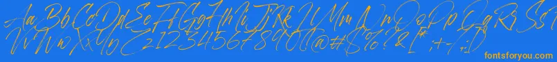 Lisätietoja Aerobrush-fontista Aerobrush-fontti – oranssit fontit sinisellä taustalla