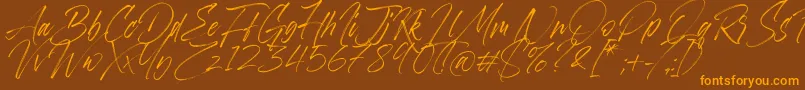 Lisätietoja Aerobrush-fontista Aerobrush-fontti – oranssit fontit ruskealla taustalla