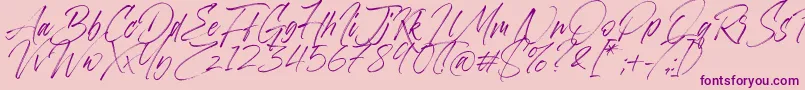Weitere Informationen zur Aerobrush-Schriftart Aerobrush-Schriftart – Violette Schriften auf rosa Hintergrund