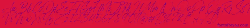 Aerobrush Font – Purple Fonts on Red Background