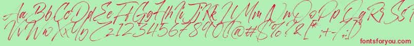 Aerobrush Font – Red Fonts on Green Background
