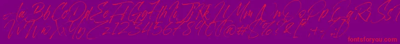 Aerobrush Font – Red Fonts on Purple Background