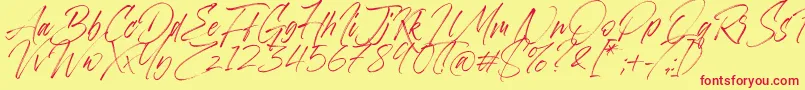 Aerobrush Font – Red Fonts on Yellow Background