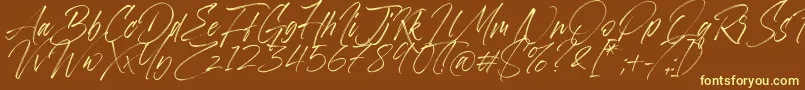 Más sobre la fuente Aerobrush fuente Aerobrush – Fuentes Amarillas Sobre Fondo Marrón