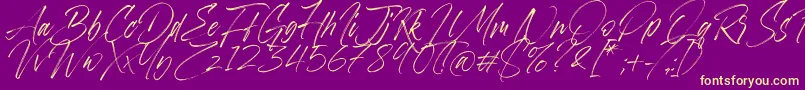 Aerobrush Font – Yellow Fonts on Purple Background