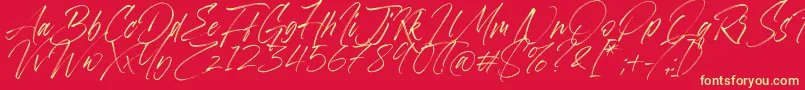 Aerobrush Font – Yellow Fonts on Red Background