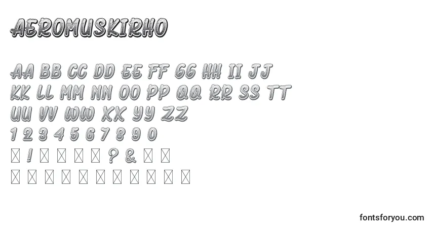 A fonte AeromusKirho – alfabeto, números, caracteres especiais