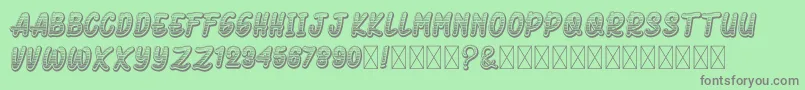 AeromusKirho-Schriftart – Graue Schriften auf grünem Hintergrund