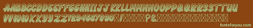 AeromusKirho Font – Green Fonts on Brown Background