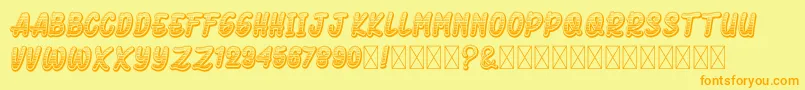 AeromusKirho Font – Orange Fonts on Yellow Background