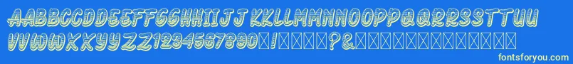 AeromusKirho Font – Yellow Fonts on Blue Background