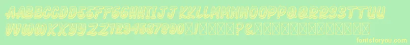 AeromusKirho Font – Yellow Fonts on Green Background