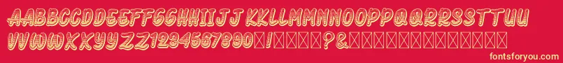 AeromusKirho Font – Yellow Fonts on Red Background