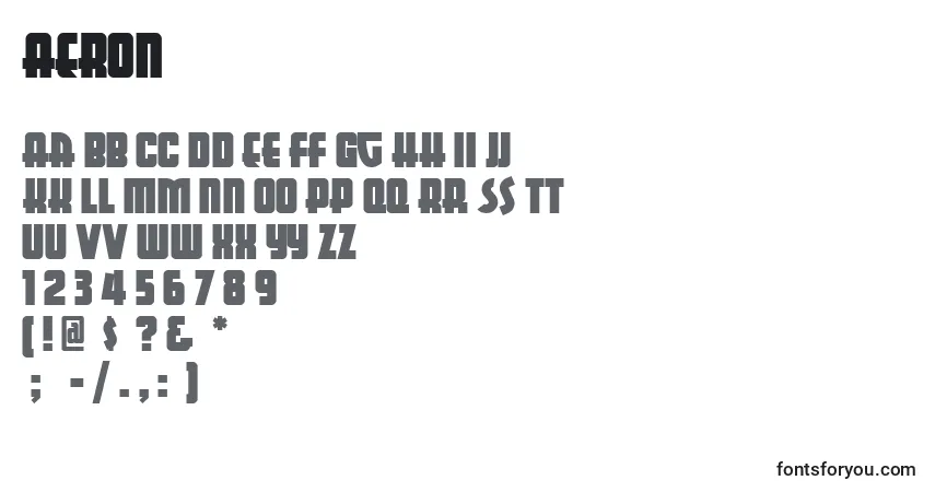Czcionka AERON    (118808) – alfabet, cyfry, specjalne znaki