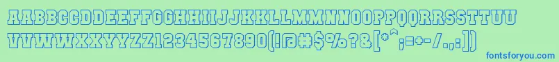 Mutantacademydcbb Font – Blue Fonts on Green Background