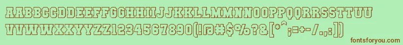 Mutantacademydcbb Font – Brown Fonts on Green Background