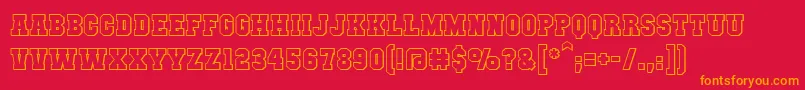 Mutantacademydcbb Font – Orange Fonts on Red Background