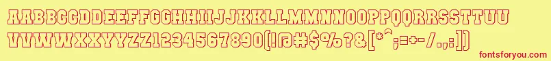 Mutantacademydcbb Font – Red Fonts on Yellow Background