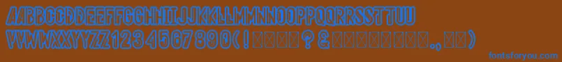 Weitere Informationen zur Aeroshodic-Schriftart Aeroshodic-Schriftart – Blaue Schriften auf braunem Hintergrund