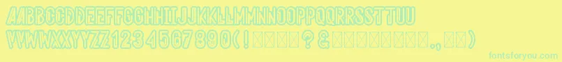 Czcionka Aeroshodic – zielone czcionki na żółtym tle