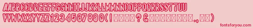 フォントAeroshodic – ピンクの背景に赤い文字